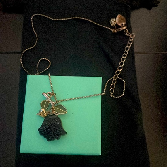 Betsey Johnson Jewelry - Betsey Johnson black rose necklace